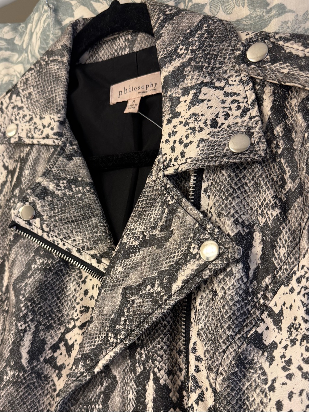 Snake Print Moto Jacket